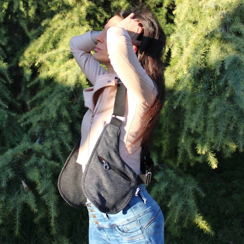 Tasca Marsupio in Cotone Jeans , Borsa, Cinta Portaoggetti Viaggio Festival Passaporto von Qhiss