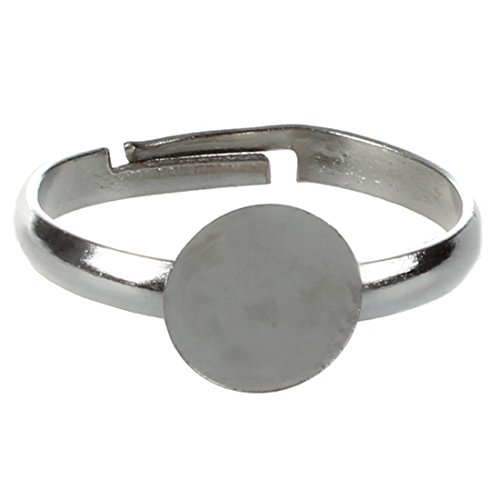 Qhpnunhq 10 x verstellbare Ringe, silberfarben, Einfädelplatte von Qhpnunhq
