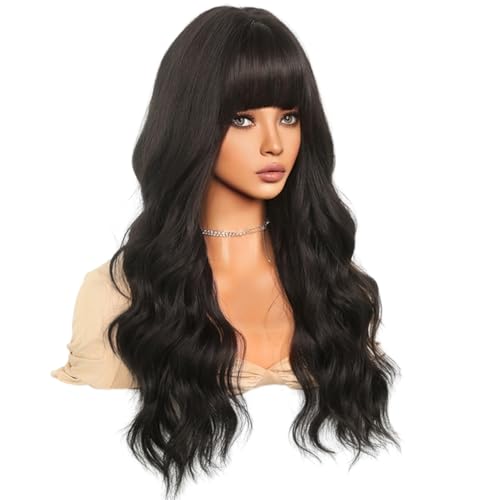 Qhpnunhq Big Wave Lockiges Haar, voller Kopf, für Damen, langes lockiges Haar, 64 cm, 1 Set von Qhpnunhq