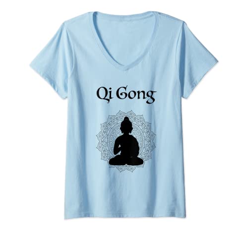 Damen Qigong Chi Gong T-Shirt mit V-Ausschnitt Damen Qigong Chi Gong T-Shirt mit V-Ausschnitt von Qi Gong Qigong Chi Gong Outfit
