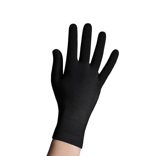 QiEco Ultra Soft Bambus Baumwolle Handschuhe Groß Unisex Waschbar Nachhaltig Umweltfreundlich (Schwarz) von QiEco