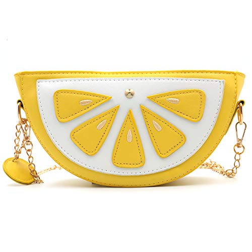 QiMing Lemon CrossBody Geldbeutel Tasche, PU Telefon Schulter Geldbörse für Frauen Mädchen von QiMing
