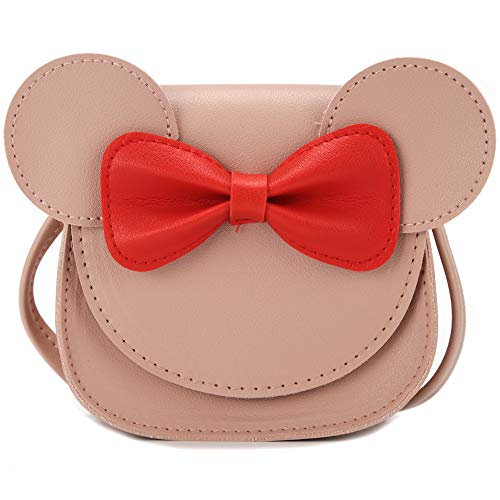 QiMing Little Mouse Ear Bow Crossbody Purse,PU-Schultertasche für Kinder Mädchen Kleinkinder von QiMing