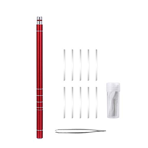 Haarschnitzerei Rasierklingen Stift Mit Deckel, Multifunktionaler Haar Gravierter Tattoo Rasierstift, Spezieller Haar Rasierstift, für Augenbrauen Rasur Rasieren Haar Styling Kunst (Size : Red) von QiQizhang