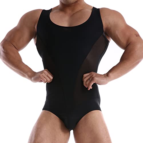 QiaTi Herren Athletic Supporters Jumpsuit Einteiler Body Basic Trikot Unterwäsche Slips von QiaTi