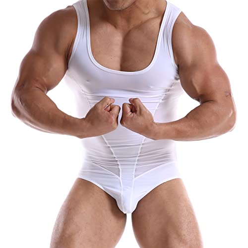 QiaTi Herren Athletic Supporters Jumpsuit Einteiler Body Basic Trikot Unterwäsche Slips von QiaTi