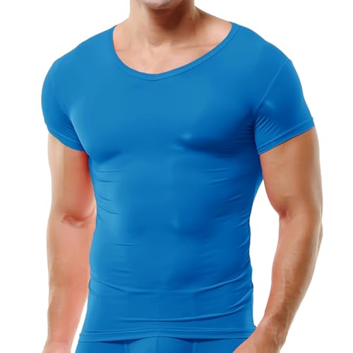 QiaTi Herren Unterhemd Kurze Ärmel T-Shirt Rundhalsausschnitt Slim Fit Body Shaper Unterwäsche für Männer von QiaTi