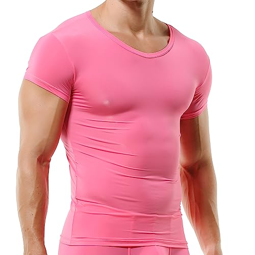 QiaTi Herren Unterhemd Kurze Ärmel T-Shirt Rundhalsausschnitt Slim Fit Body Shaper Unterwäsche für Männer von QiaTi