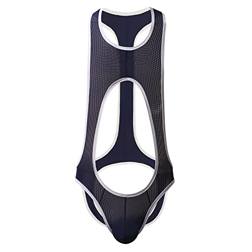 QiaTi Herren Unterwäsche Mesh Breathable Athletic Supporters Slim Fit Jumpsuit von QiaTi
