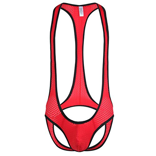 QiaTi Männer Tanga Trikot Bodysuit Stretch Wrestling Singlet Jumpsuit Einteilige G-String Unterwäsche von QiaTi