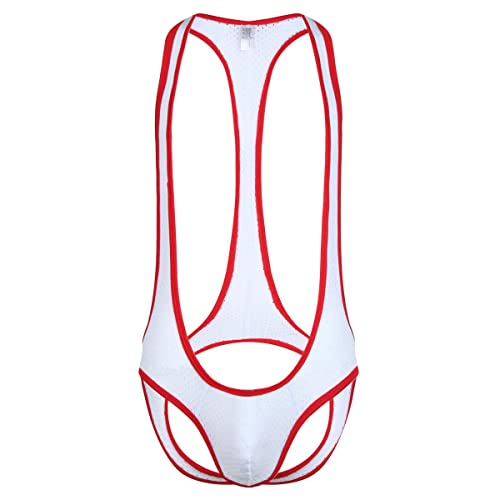 QiaTi Männer Tanga Trikot Bodysuit Stretch Wrestling Singlet Jumpsuit Einteilige G-String Unterwäsche von QiaTi