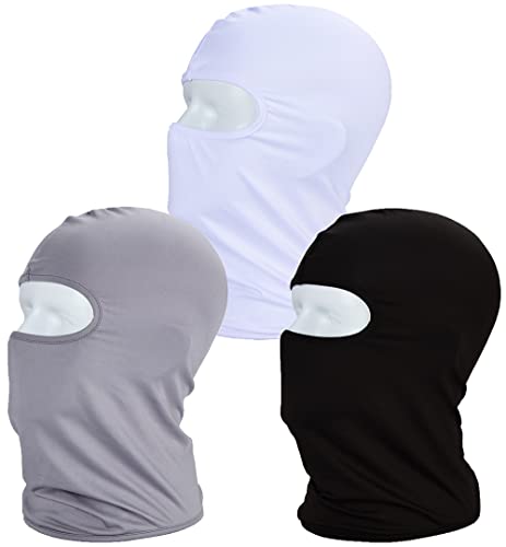 Qiafeiya Sturmhauben 3 Stücke UV-Schutz Balaclavas für Herren/Damen Dünn und Atmungsaktiv Gesichtsmaske Multifunktional Vollgesichtsmaske für Outdoor-Sport Motorrad Fahrrad für Winter Sommer von Qiafeiye