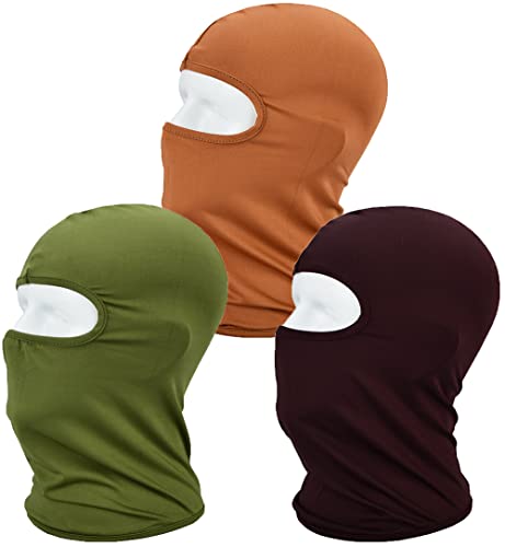 Qiafeiye Sturmhauben 3 Stücke UV-Schutz Balaclavas für Herren/Damen Dünn und Atmungsaktiv Gesichtsmaske Multifunktional Vollgesichtsmaske für Outdoor-Sport Motorrad Fahrrad für Winter Sommer von Qiafeiye