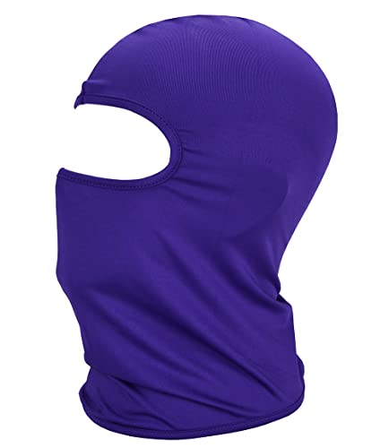 Qiafeiye Sturmhaube UV-Schutz Balaclavas für Herren/Damen Dünn und Atmungsaktiv Gesichtsmaske Multifunktional Vollgesichtsmaske für Outdoor-Sport Motorrad Fahrrad für Winter Sommer Lila von Qiafeiye