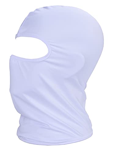 Qiafeiye Sturmhaube UV-Schutz Balaclavas für Herren/Damen Dünn und Atmungsaktiv Gesichtsmaske Multifunktional Vollgesichtsmaske für Outdoor-Sport Motorrad Fahrrad für Winter Sommer Weiß von Qiafeiye