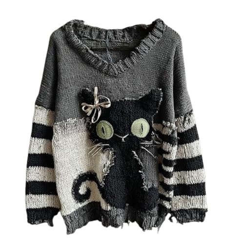 Halloween Spooky Pumpkin Face Sweaters for Women, Halloween Sweaters with 4 Ghost Brooches, Halloweens Costumes (Style H,L) von Qiamia