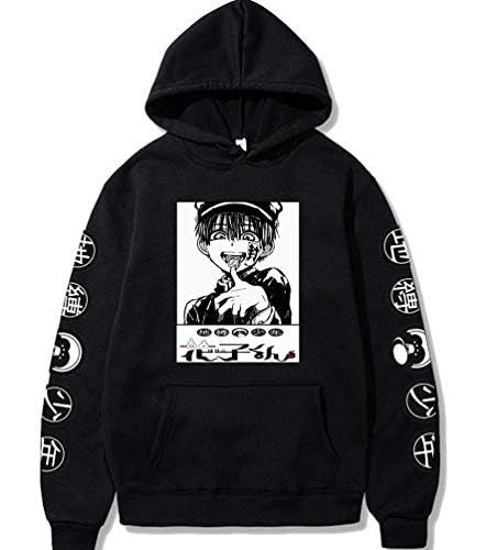 Qian Qian Toilet Bound Hanako Kun Hoodies Sweatshirt Jibaku Shounen Hanako San Cosplay Kapuzenpullover Halloween Anime Kostüm (XL, Schwarz 1) von Qian Qian