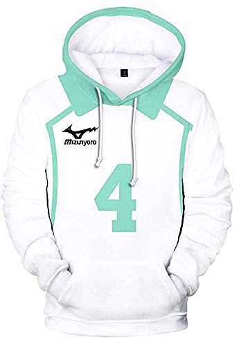 Qian Qian Unisex Haikyuu Hoodie Sweatshirt Hinata Shoyo Kostüm Kageyama Cosplay Kapuzenpullover Pullover Jacke (L, Aoba Johsai-4, l) von Qian Qian