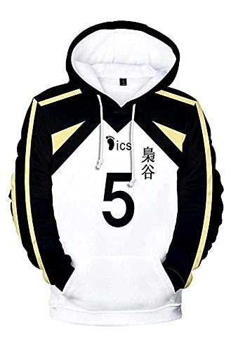 Qian Qian Unisex Haikyuu Hoodie Sweatshirt Hinata Shoyo Kostüm Kageyama Cosplay Kapuzenpullover Pullover Jacke (XL, Fukurodani-5, x_l) von Qian Qian