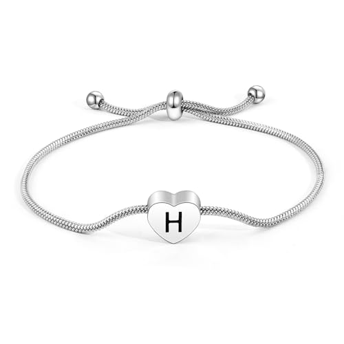 QianSiLi Personalisierte geschenk für frauen Armband mit buchstaben Armbänder damen Mädchen geschenke Pärchen armband Freundschaftsarmbänder H von QianSiLi