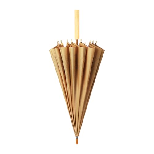 Qianly 16 Ribs Stick Regenschirm Parasol Klassiker Vintage für Kostüme Dekoration Hochzeitsfeiern, Gelb von Qianly