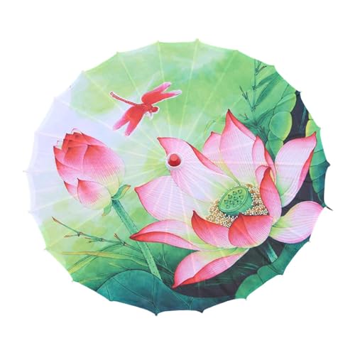 Qianly 32 Zoll Chinesischen Ölpapier Regenschirm für Cosplay Regendicht, Lotus von Qianly