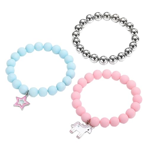 Qianly 3x Perlenarmbänder für Kinder, Süße Mädchen Charm Armbänder für Feiertage, Festivals von Qianly