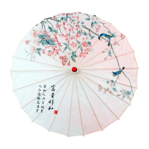 Qianly Chinesischer Regenschirm aus geöltem Papier, klassischer Tanzschirm für Bühnenauftritte, Style C von Qianly