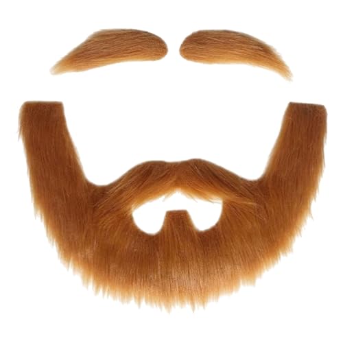 Qianly DIY Fake Bart Falsche Gesichtsbehaarung für Halloween Opern Rollenspiele Weihnachten, Gelb von Qianly