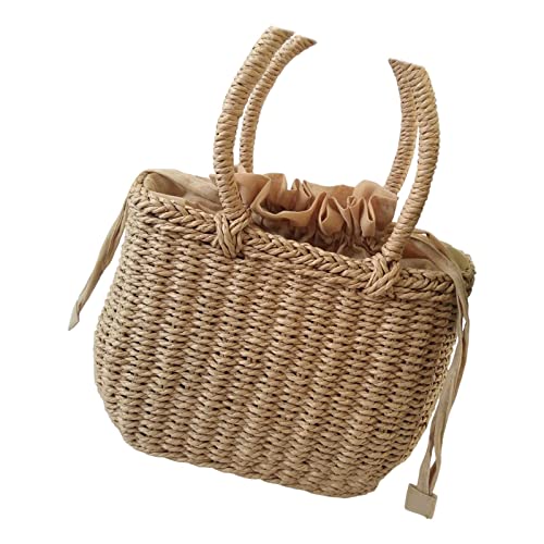 Qianly Damen Gewebte Tasche für Strand Und Reisen, Khaki Qianly Damen Gewebte Tasche für Strand Und Reisen, Khaki von Qianly
