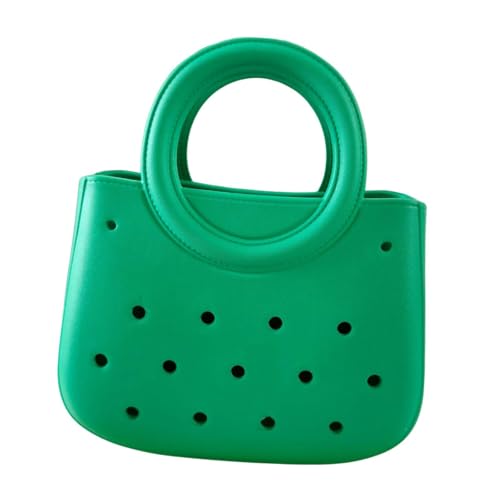 Qianly Frauen Strand Tasche wasserdichte Mini Tote Tasche Lagerung Tragbare Korb Löcher Beutel, GrÜn von Qianly