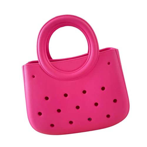 Qianly Frauen Strand Tasche wasserdichte Mini Tote Tasche Lagerung Tragbare Korb Löcher Beutel, Rose von Qianly