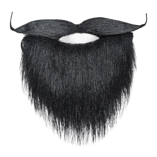 Qianly Gesichtsbehaarung Lustiges Kostüm Gefälschter Schnurrbart für Halloween Festival Requisiten Urlaub Männer, Schwarz von Qianly