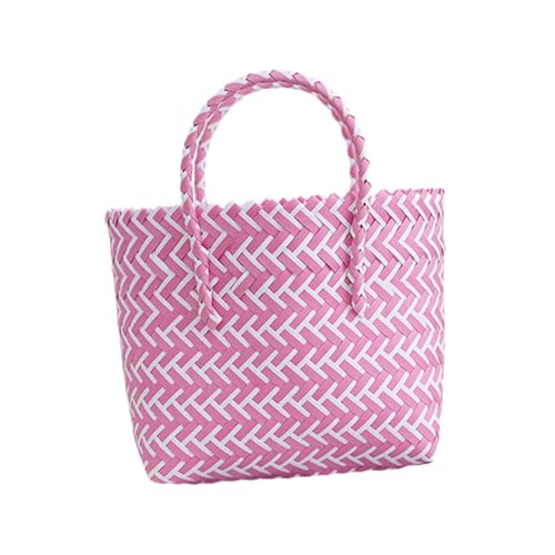 Qianly Handgewebte Handtasche, Freizeit-Geldbörse, Korbtasche zum Einkaufen, Pendeln, von Qianly