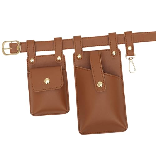 Qianly Hip -Beutel Leichte Geschenke weicher Taillengeräte Gürtel Mode robuste Gürtelbeutel, Hellbraun von Qianly