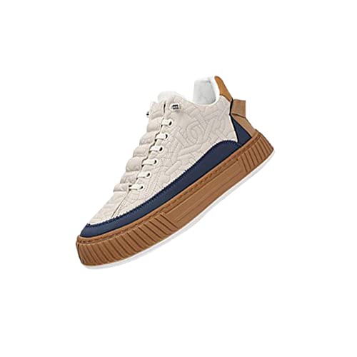 Qianly Junge Herren Sneakers Laufschuhe Bestickte Freizeitschuhe Weiche Dicke Sohlen Rutschfeste Abendschuhe für Die, Brown, 39 von Qianly