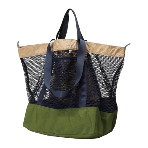 Qianly Mesh-Strandtasche, Umhängetasche, Reisehandtasche, große Strandtasche für Wesentliche im Fitnessstudio und Pool, GrÜn von Qianly