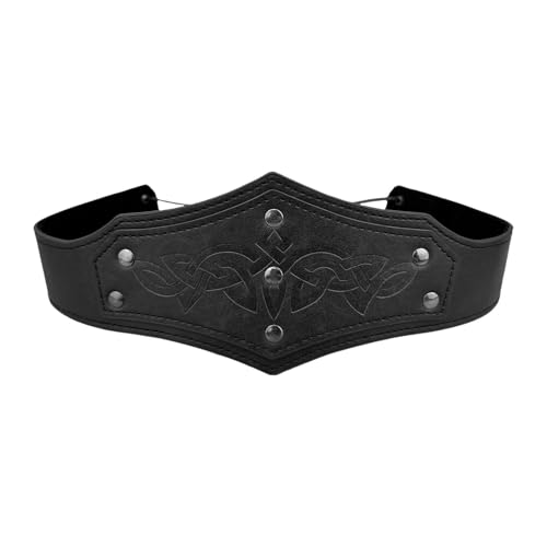 Qianly Mittelalterlicher Kopfbedeckung Verstellbares Stirnband für Dress Up Prom Bühne Performance Show Show, Schwarz von Qianly