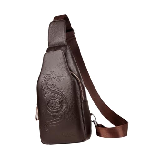 Qianly PU -Reisebeutel Cross Körper wasserdicht einfach zu reinigen lässige Tagesschwanz Einschuldtasche für Arbeiten Sportarten, Braun von Qianly