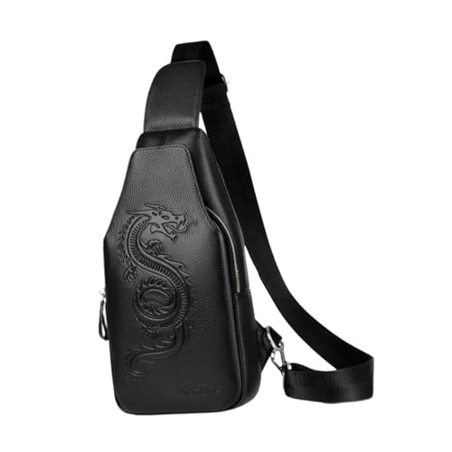 Qianly PU -Reisebeutel Cross Körper wasserdicht einfach zu reinigen lässige Tagesschwanz Einschuldtasche für Arbeiten Sportarten, Schwarz von Qianly