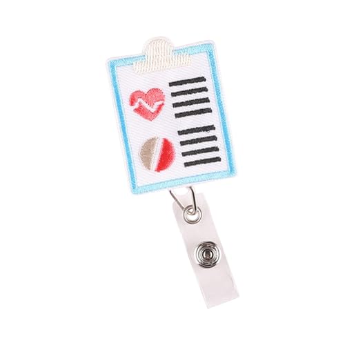 Qianly Praktischer Kartenhalter für Personal, farbenfroher Ausweisclip mit ausziehbarer Schnur, Stil B von Qianly