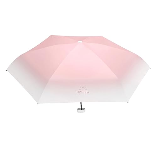 Qianly Regenschirme, Sonnenschirm, leicht zu greifender Griff, Leichter Faltschirm, Kleiner Reiseschirm für Ausflüge, Spaziergänge, Strand, Golfen, Damen und, ROSA von Qianly