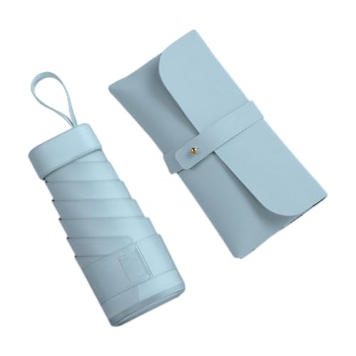 Qianly Reiseum Dach Mini Regenschirm Kleiner Taschenschirm Winddicht zum Wandercamping, Blau von Qianly