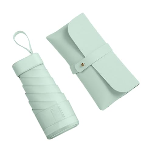 Qianly Reiseum Dach Mini Regenschirm Kleiner Taschenschirm Winddicht zum Wandercamping, GrÜn von Qianly