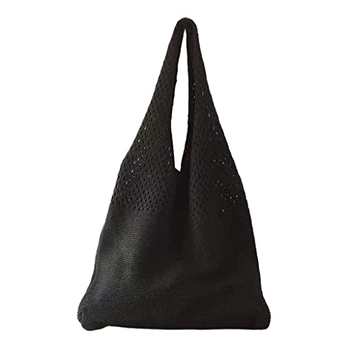 Qianly Sommer Strand Dame Schulter Tasche Kausalen Handtasche Hand Tasche Frauen Totes, Schwarz von Qianly