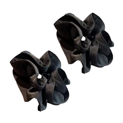 Qiantull 2 Stück Haargummi Schwarz Haar Scrunchies Haarband Haarschmuck Elastisch Haarbänder Damen Satin Haargummis Pferdeschwanz-Halter Haar-Accessoires für Frauen und Mädchen 16cm von Qiantull