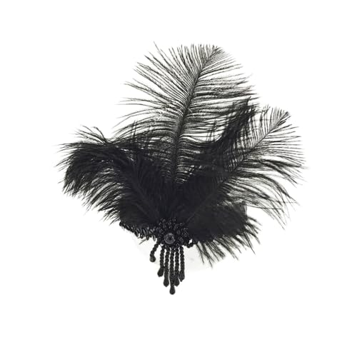 Qiantull 20er Jahre Feder Stirnband Damen Haarschmuck 1920er Jahre Kopfbedeckung Kopfschmuck 1920er Haarschmuck Haarreif Accessoires für Frauen Mädchen Abschlussball Party Dekoration 7# von Qiantull