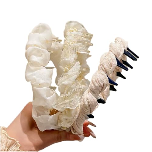 Qiantull 3 Stück Haarreifen Mädchen Stirnband Haarreif Stirnbänder Kopfband Modisches Haarband Rutschfest Haarbänder Haarschmuck Damen Haar Accessoires für Frauen und Mädchen Set 4 von Qiantull