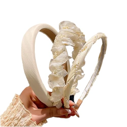Qiantull 3 Stück Haarreifen Mädchen Stirnband Haarreif Stirnbänder Kopfband Modisches Haarband Rutschfest Haarbänder Haarschmuck Damen Haar Accessoires für Frauen und Mädchen Set 5 von Qiantull