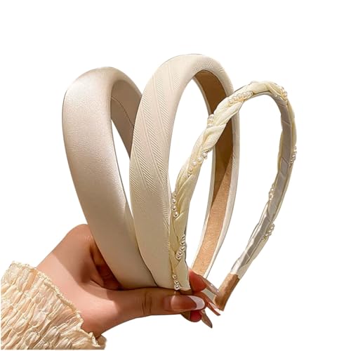 Qiantull 3 Stück Haarreifen Mädchen Stirnband Haarreif Stirnbänder Kopfband Modisches Haarband Rutschfest Haarbänder Haarschmuck Damen Haar Accessoires für Frauen und Mädchen Set 6 von Qiantull